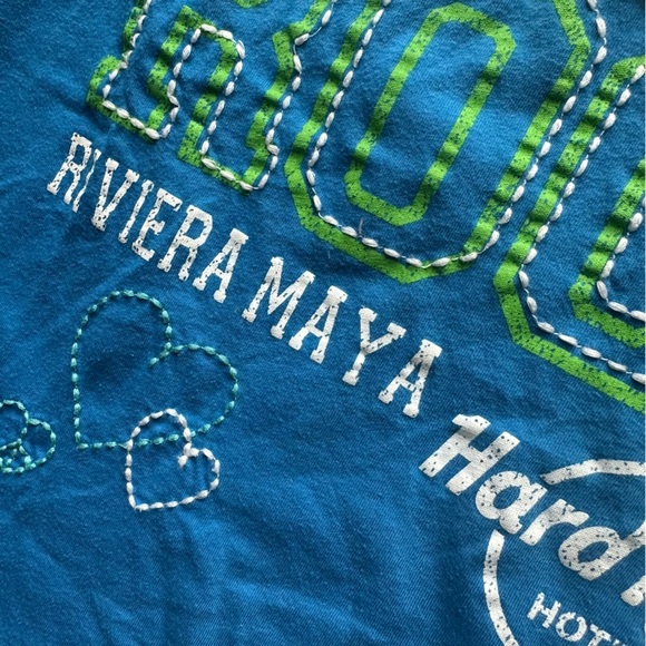 Hard Rock Rivera Maya Women’s Cafe Blue Green Short Sleeve Tees XL - Picture 4 of 5